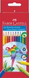 Színes ceruza készlet, háromszögletű, FABER-CASTELL "Papagáj", 12 különböző szín